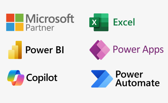 Logos d'outils digitaux Microsoft.